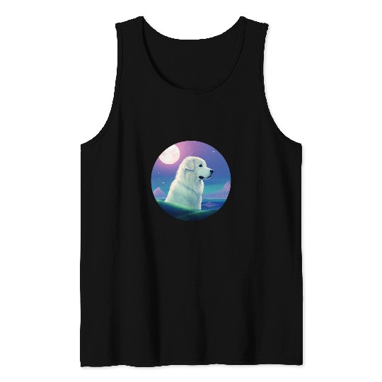 Discover Pastel Great Pyrenees Dog Aurora Sunset Tank Tops
