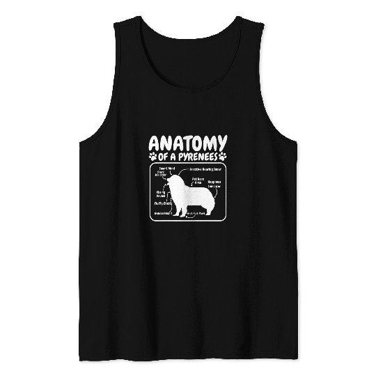 Pyrenees Dog Anatomy Tank Tops