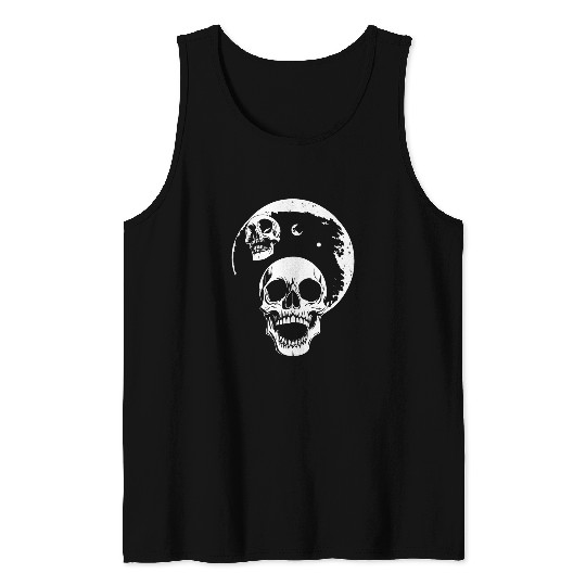 Horror Skull Skull Art Skull Gothic Heavy Metal 3 Tank Tops