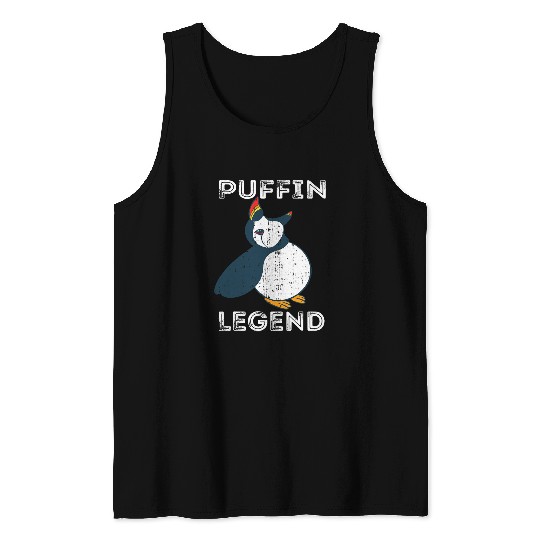 Puffin Legend Iceland Animal Puffin Bird Lover Sea Bird Tank Tops