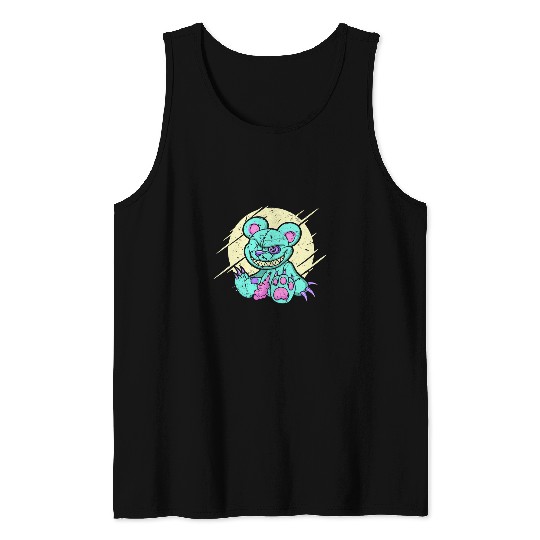 Horror Teddy Bear Pastel Goth Aesthetic Goth Gothic Emo Tank Tops
