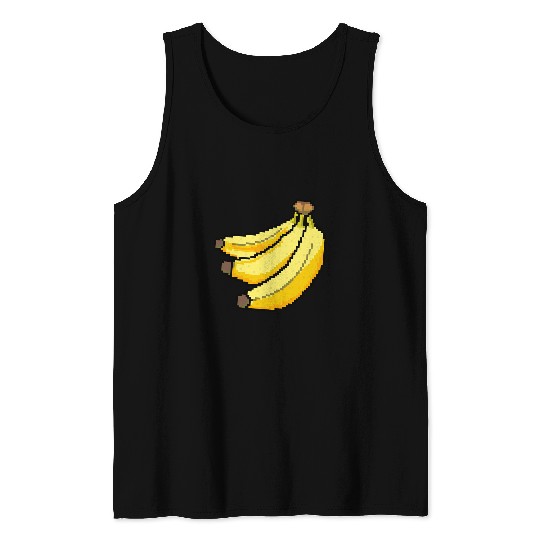 Pixel Art Banana Tank Tops