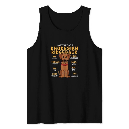Rhodesian Ridgeback Anatomy Funny Dog Mum Dad Gifts Tank Tops