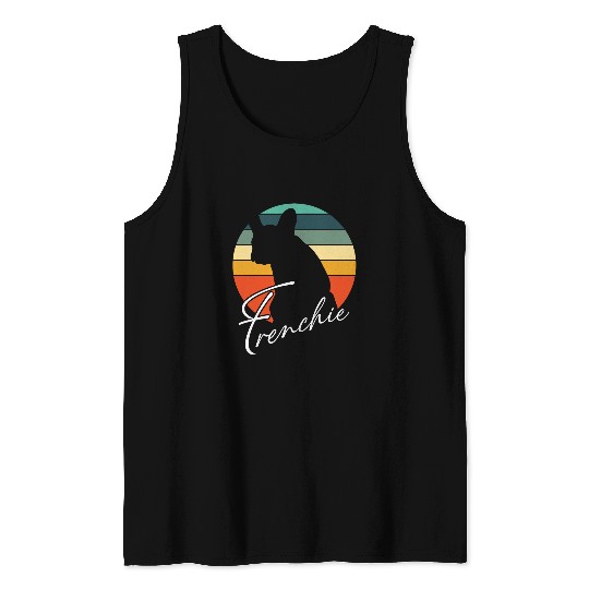 Frenchie french bulldog in vintages circle Tank Tops