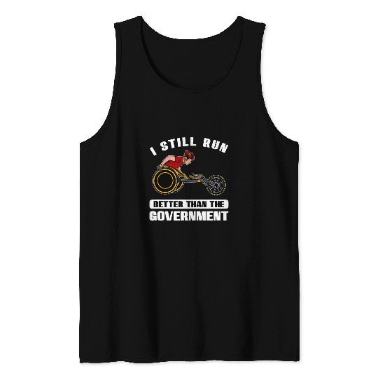 Wheelchair Racing Lover Sarcastic Disabled Handicap Racer Tank Tops