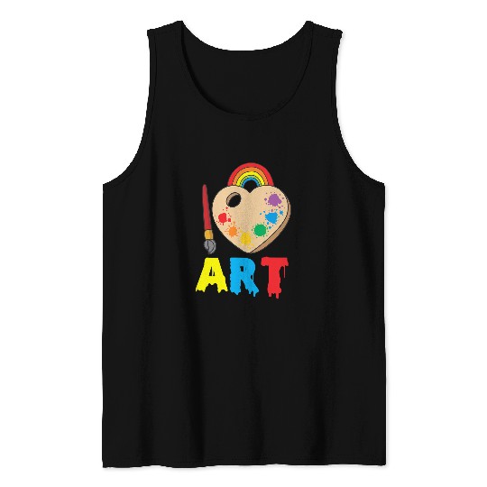 I Love Art Artist Artistic Paint Creative Colorful Rainbow Tank Tops