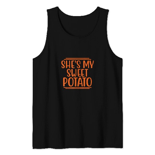 Shes My Sweet Potato I Yam Cute Couple Matching Thanksgiving Tank Tops