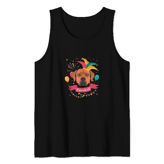 Rhodesian Ridgeback carnivals Madi Gras Tank Tops