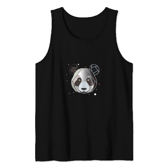 Panda Polygon Art Animal Abstract Geometric Shape Art Tank Tops