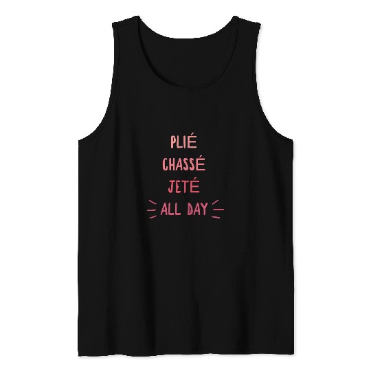 Discover Pink Typography Ballet Dance All Day Cute Ballerina Girls Tank Tops