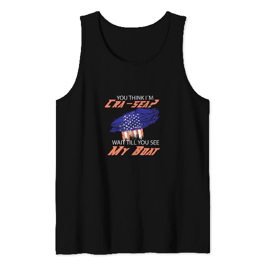 US Flag Speedboat Racing Drag Boat Racer Drag Boat Racing 24 Tank Tops