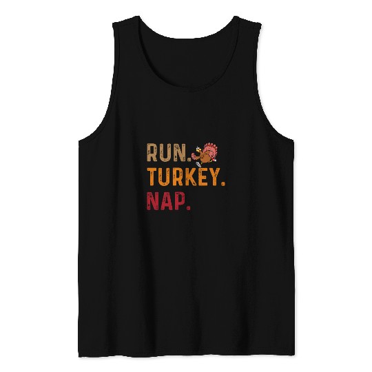 Run Turkey Nap Thanksgiving Marathon Family Turkey Trot Tank Tops