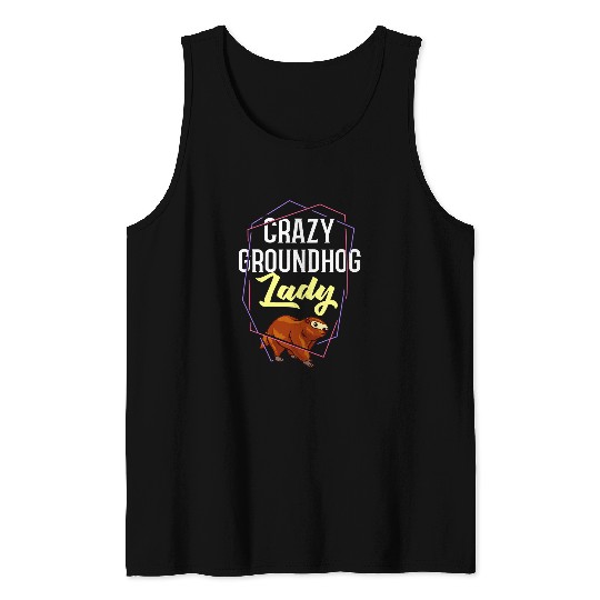 Womens Groundhog Woodchuck Marmot Animal Ground Squirrels 24 Tank Tops
