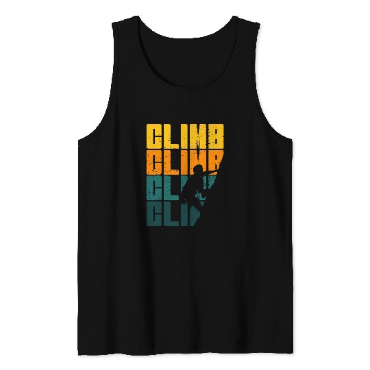 Retro Mountain Rock Climbing Bouldering Summit Ice Climber Tank Tops