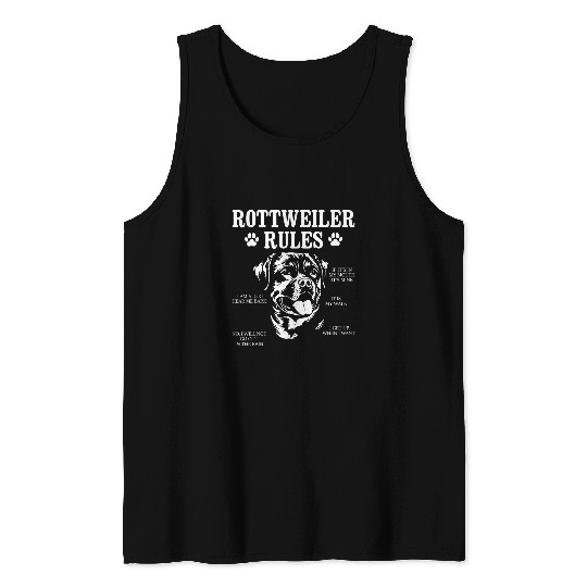 Rottweiler Rules Puppy Owner Dog Breeder Veterinarian Tank Tops