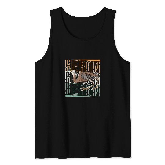 Heron water wildlife birdwatching birder biologist binocular 10 Tank Tops