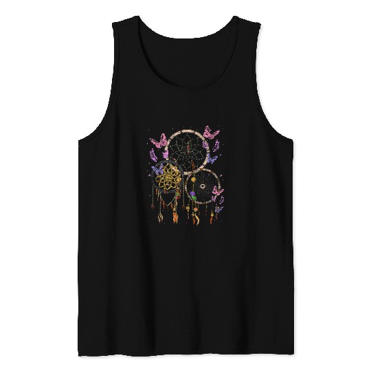 Native American Tribal Indigenous Butterfly Dreamcatcher 21 Tank Tops