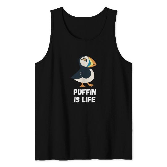 Puffin Is Life Iceland Animal Puffin Bird Lover Sea Bird Tank Tops