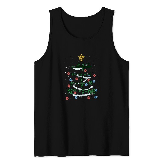 Merry xmass Christmas Tree Lover Teaching Staff Math Students 24 Tank Tops
