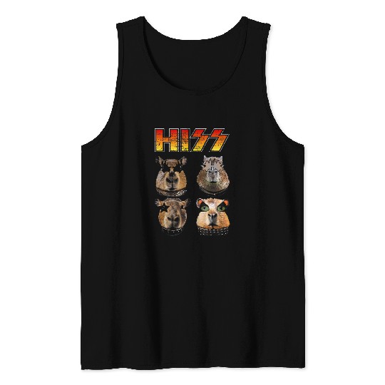 Hiss capybaras Animals Lover Cute Kawai Classic Art Capybaras Tank Tops