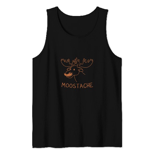 Sarcastic Ironic Moosetache 2Funny Moose Lover Tank Tops
