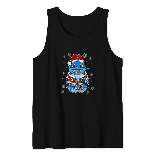 Santa Shark Shark in a Santa Suit Christmas Shark Tank Tops