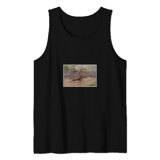 vintages Horse Race Track Illustration 1889 Tank Tops