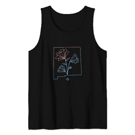 New Mexico State Floral Design Southwest Art Print Tank Tops