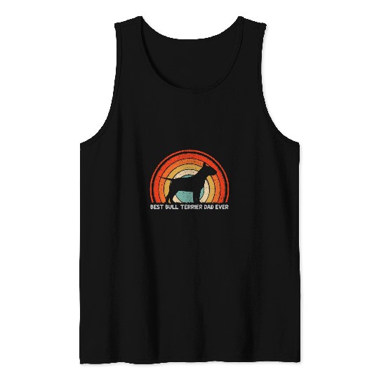 Mens Retro Style vintages bests Bull Terrier Dad Ever Fathers Day Tank Tops