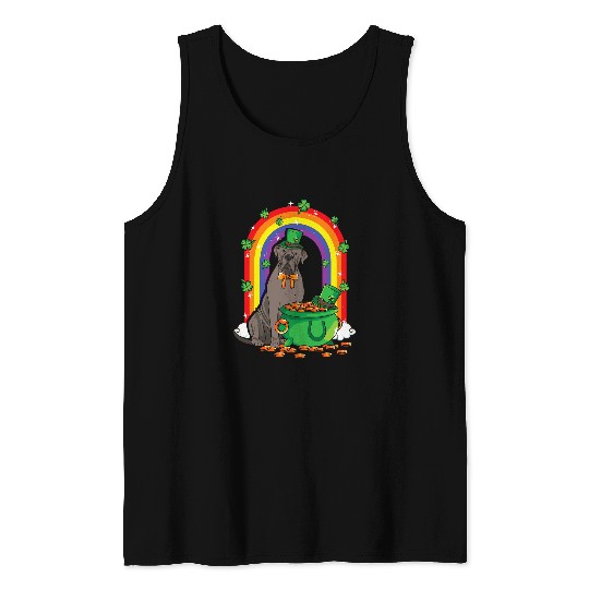 St Patricks Day Cane Corso Dog Lover Pot Of Gold Rainbow Tank Tops