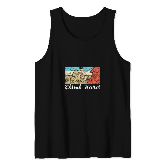Retro Rock Climbing Awesome Climbing vintages Climb Hard Tank Tops