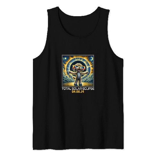 Schnoodle Dog Taking Selfie Solar Eclipse Tank Tops