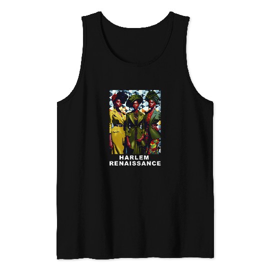 Harlem Renaissance 1920s Black History Month Abstract Art Tank Tops