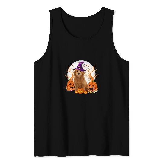 Dog Goldendoodle Halloween Goldendoodle Dog Jack O Lantern Pumpkin 40 Tank Tops