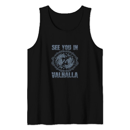 Viking wolfs Valhalla Nordic Mythology Raven Tank Tops