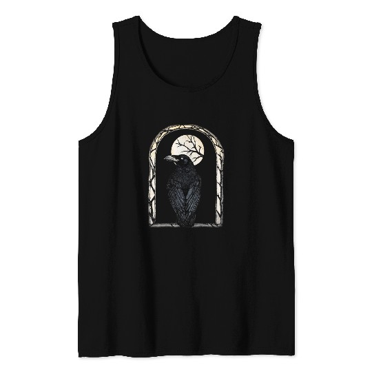 Mystical Moon Gothic Raven Tank Tops
