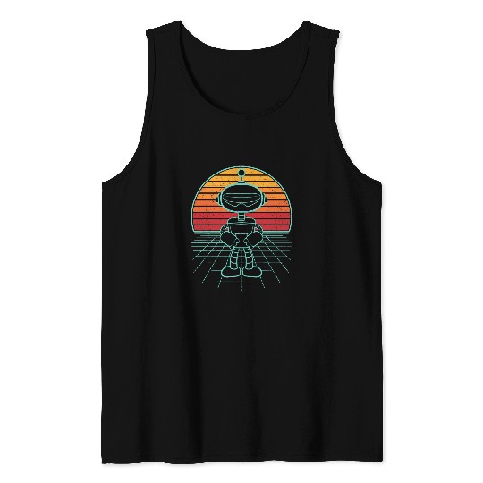 Robot Retro Robotics Lover Roboticist Engineering Science Tank Tops