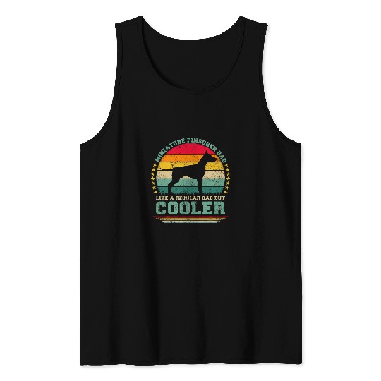 Mens Miniature Pinscher Dad Like A Regular Dad Fathers Day Tank Tops