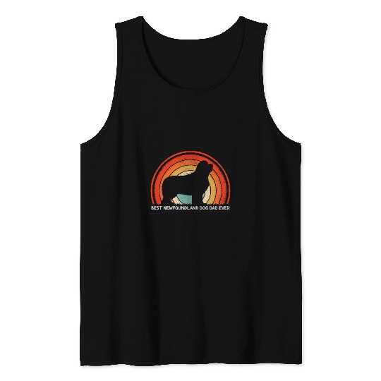 Mens Retro Style bests Newfoundland Dog Dad Ever Fathers Day Tank Tops