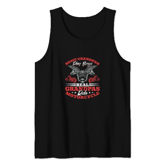 Motorcycle Biker 2Some Grandpas play Bingo Tank Tops