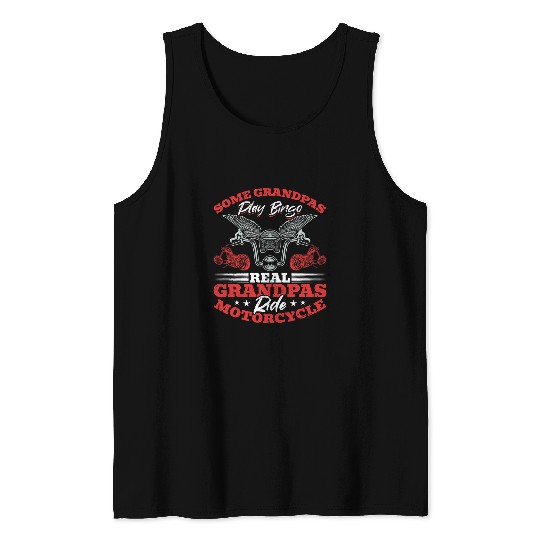 Motorcycle Biker 2Some Grandpas play Bingo Tank Tops