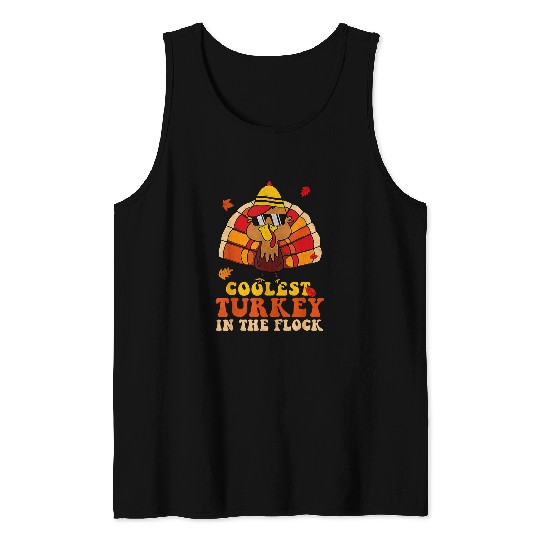 thanksgiving boys coolest turkey in 2flock groovy Tank Tops