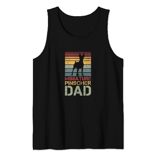 Mens Miniature Pinscher Dad Tank Tops
