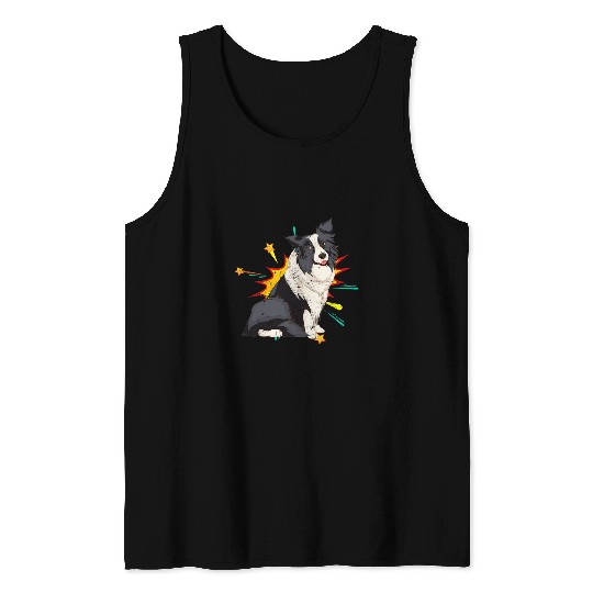 Pet Dog Owner Cute Animal Dog Lover Border Collie Tank Tops