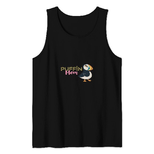 Womens Puffin Mom Crown Iceland Animal Puffin Seabird Lover Tank Tops