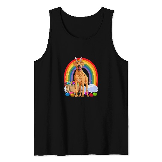 Rhodesian Ridgeback Easter Eggs Bunny Dog Tank Tops