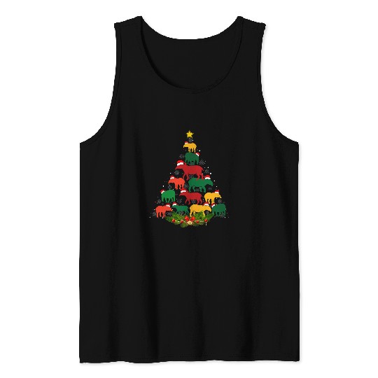 xmass Matching Outfits for Holiday Tapir Christmas Tree Tank Tops