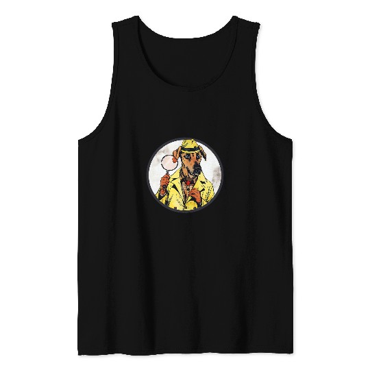 Rhodesian Ridgeback Detective Funny Dog Mystery Tank Tops