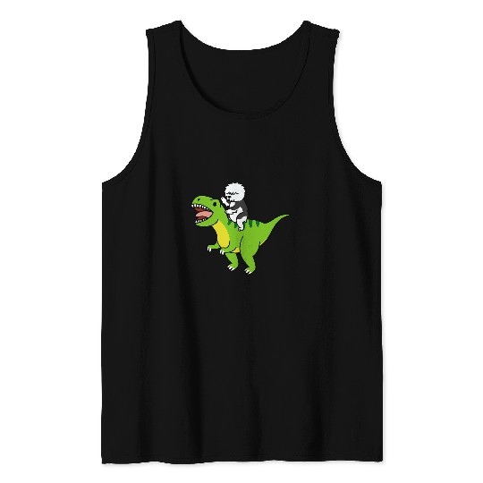 Old English Sheepdog Riding TRexs Dinosaur Dog Tank Tops
