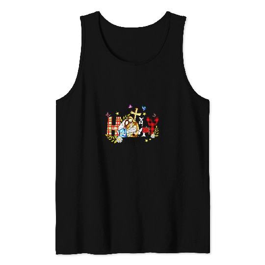 Oh Holy Night Family Christmas   Leopard Red Plaid Tank Tops